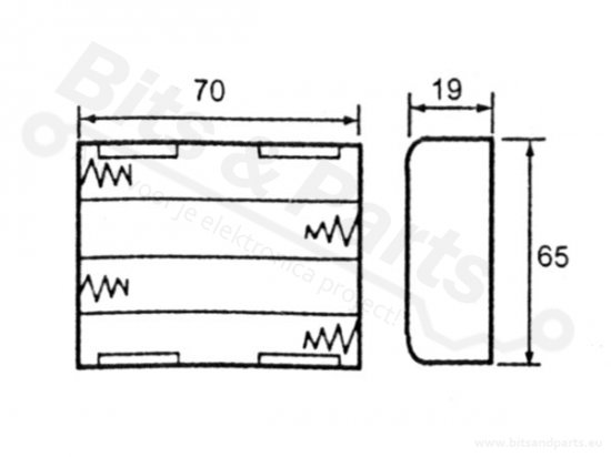 Battery holder AA Penlite x 4 (6V) with switch/lid